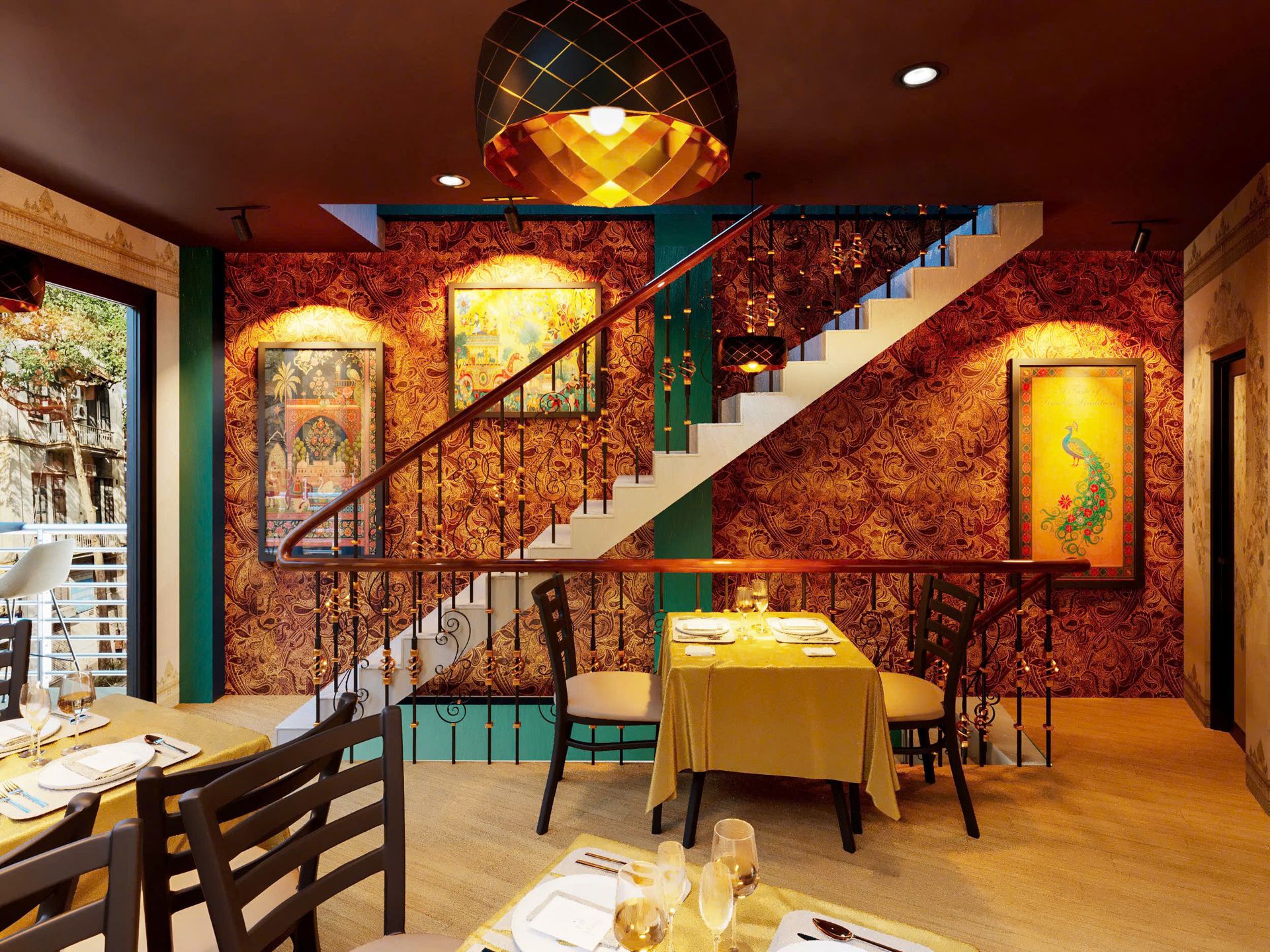 Indian restaurant interior at Vande Indian Restaurant and Cafe Hanoi